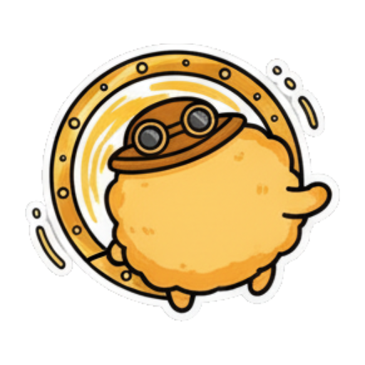 Steampunk hat and goggles. Steampunk Fluffball Adventures sticker for expressive chats and social replies.