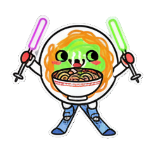手持光剑吃面条 Skiing Green Blob Stickers sticker for expressive chats and social replies.
