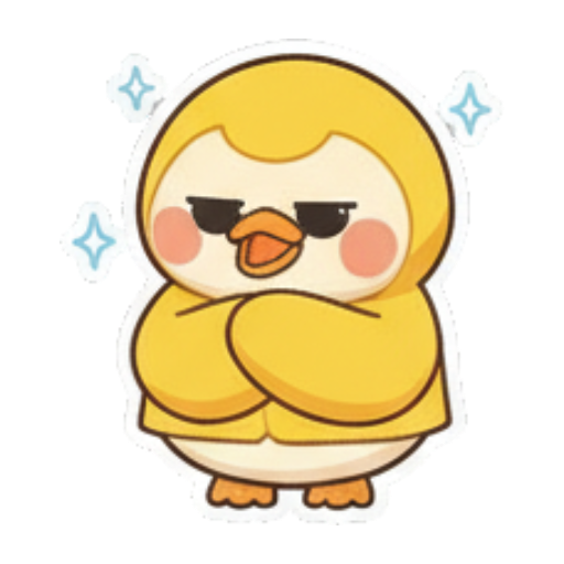 疑惑小黄鸭思考中 Chibi Lucky Chick Stickers sticker for expressive chats and social replies.