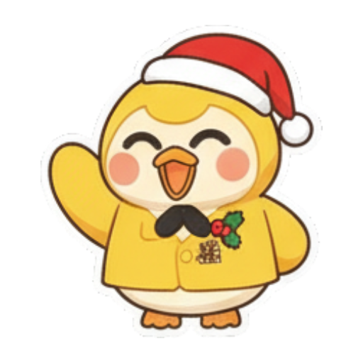 可爱小黄鸭挥手打招呼 Chibi Lucky Chick Stickers sticker for expressive chats and social replies.