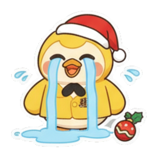 哭泣小黄鸭泪流满面 Chibi Lucky Chick Stickers sticker for expressive chats and social replies.