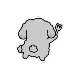 小狗挥手告别离开 Fluffy Doggy Daily Moods sticker for expressive chats and social replies.
