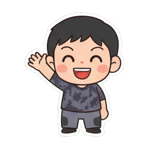 可爱男孩挥手打招呼 Chibi Boy Expressive Stickers sticker for expressive chats and social replies.