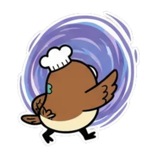 眩晕小鸟转圈圈 Chef Bird Stickers sticker for expressive chats and social replies.