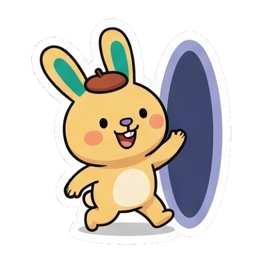 兔兔跳进传送门 Chibi Bunny Daily Emotions sticker for expressive chats and social replies.