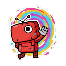 机器人旋转跳跃 Red Robot Expressive Stickers sticker for expressive chats and social replies.