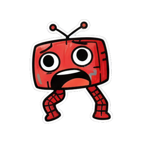 困惑机器人头上冒问号 Red Robot Emoticons sticker for expressive chats and social replies.