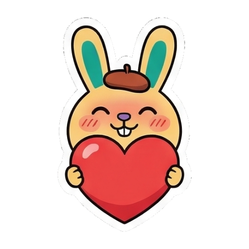 兔兔双手捧着爱心 Chibi Bunny Daily Emotions sticker for expressive chats and social replies.