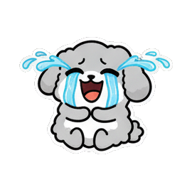 小狗捧腹大笑流泪 Fluffy Doggy Daily Moods sticker for expressive chats and social replies.