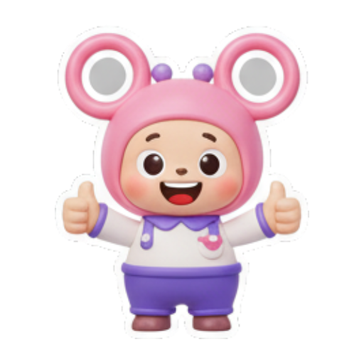 竖起大拇指赞. Cute Pink Mouse Daily sticker for expressive chats and social replies.