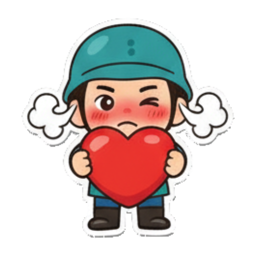 握拳自信有力量 卡通士兵表情包 sticker for expressive chats and social replies.
