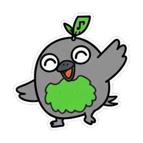 小鸟挥手打招呼 Chibi Leaf Bird Stickers sticker for expressive chats and social replies.