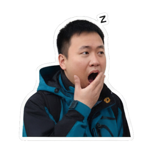男人打哈欠，困倦ZZZZ Real Man Expressive Stickers sticker for expressive chats and social replies.