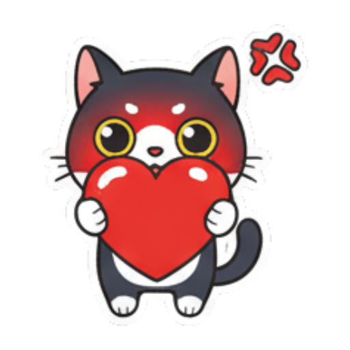 愤怒咆哮的猫 Cute Tuxedo Cat Expressions sticker for expressive chats and social replies.