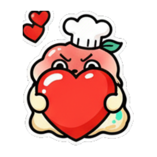 爱心厨师捧着红心 Cute Chef Blob sticker for expressive chats and social replies.