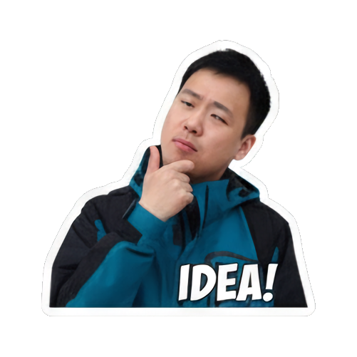 男人思考，灵光一闪IDEA Real Man Expressive Stickers sticker for expressive chats and social replies.