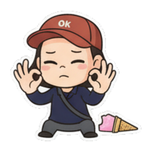 女孩耸肩表示OK Chibi Ice Cream Girl sticker for expressive chats and social replies.