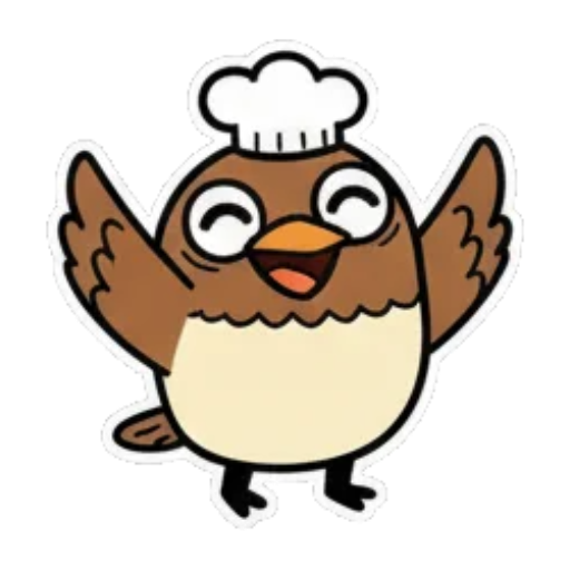 快乐小鸟挥手打招呼 Chef Bird Stickers sticker for expressive chats and social replies.