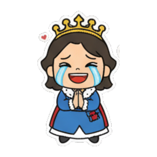 女王感动落泪 萌系女王日常表情包 sticker for expressive chats and social replies.