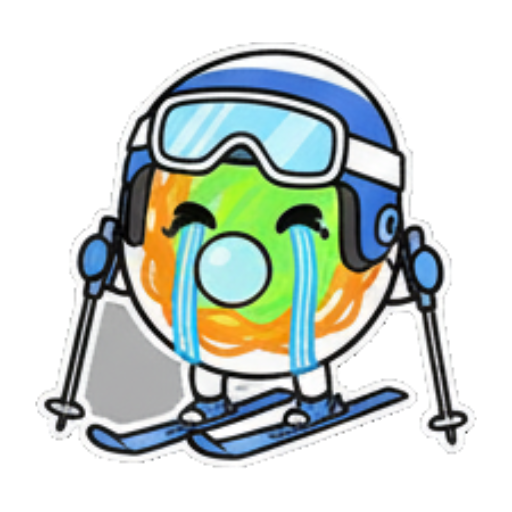 戴滑雪镜打瞌睡睡觉 Skiing Green Blob Stickers sticker for expressive chats and social replies.