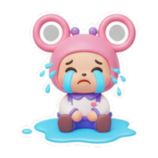 伤心哭泣流泪. Cute Pink Mouse Daily sticker for expressive chats and social replies.