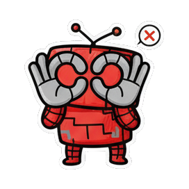 机器人捂眼拒绝 Red Robot Expressive Stickers sticker for expressive chats and social replies.