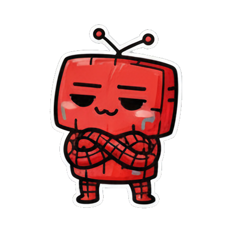 可爱机器人双手合十感谢 Red Robot Emoticons sticker for expressive chats and social replies.