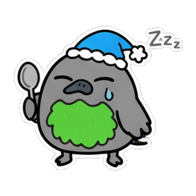 戴睡帽睡觉 Chibi Leaf Bird Stickers sticker for expressive chats and social replies.