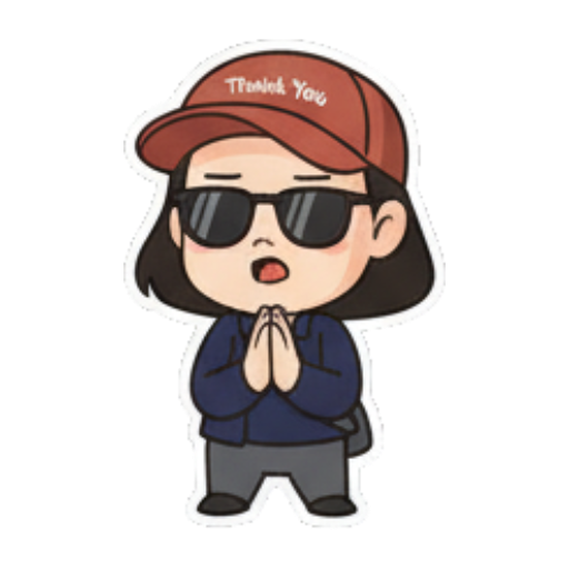 女孩双手合十感谢 Chibi Ice Cream Girl sticker for expressive chats and social replies.