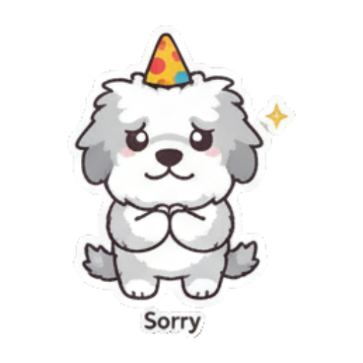 抱歉的小狗低头认错 Cute Fluffy Dog Stickers sticker for expressive chats and social replies.