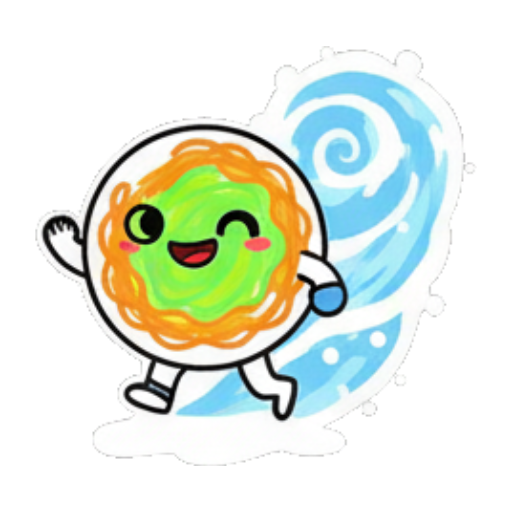 奔跑溅起水花开心 Skiing Green Blob Stickers sticker for expressive chats and social replies.