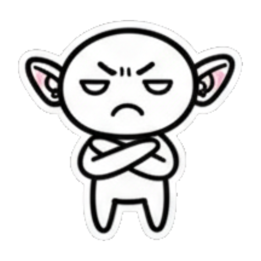 生气叉腰不高兴 Cute Elf Goblin Stickers sticker for expressive chats and social replies.