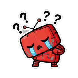 机器人歪头疑惑 Red Robot Expressive Stickers sticker for expressive chats and social replies.