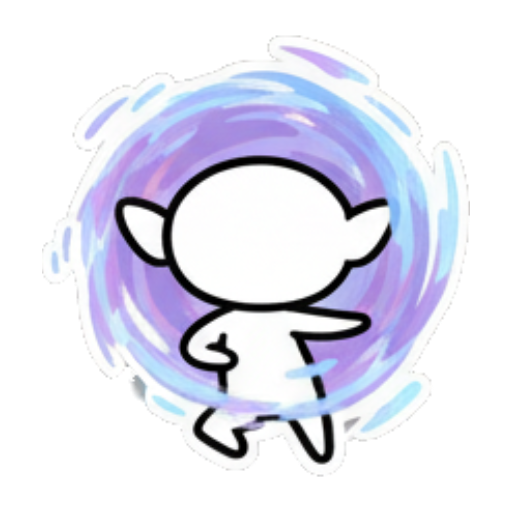 快速旋转的模糊精灵 Chibi Elf Expressive Pack sticker for expressive chats and social replies.