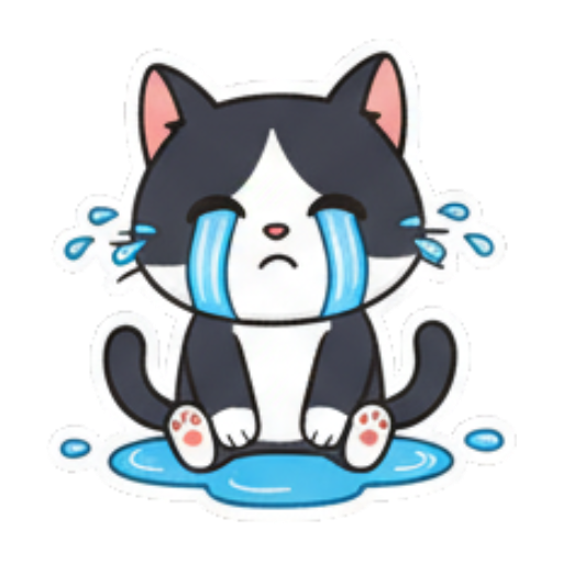 困惑不解的猫 Cute Tuxedo Cat Expressions sticker for expressive chats and social replies.