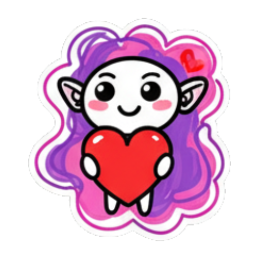 抱着一颗红心表达爱意 Chibi Elf Daily Mix sticker for expressive chats and social replies.