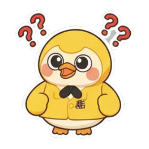 问号小黄鸭困惑不解 Chibi Lucky Chick Stickers sticker for expressive chats and social replies.