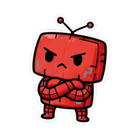 机器人愤怒生气 Red Robot Expressive Stickers sticker for expressive chats and social replies.