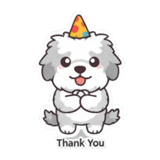 狗狗双手合十感谢 Cute Fluffy Dog Stickers sticker for expressive chats and social replies.