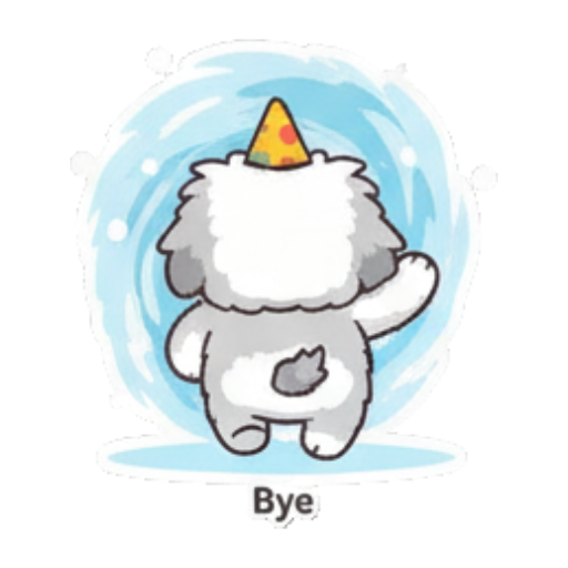 狗狗挥手说再见 Cute Fluffy Dog Stickers sticker for expressive chats and social replies.