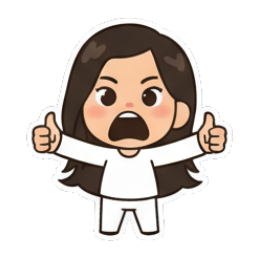 竖起大拇指赞同 Chibi Girl Daily Emotions sticker for expressive chats and social replies.