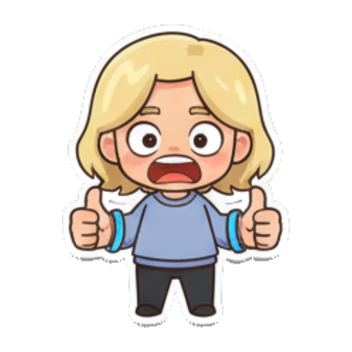 金发人物竖起大拇指 Blonde Chibi Daily Moods sticker for expressive chats and social replies.