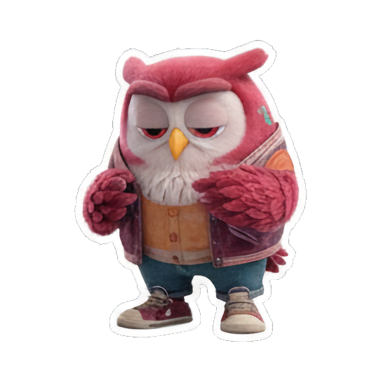 沉思沮丧的猫头鹰 Christmas Owl Fun sticker for expressive chats and social replies.