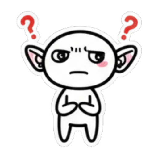 疑惑不解问号脸 Cute Elf Goblin Stickers sticker for expressive chats and social replies.