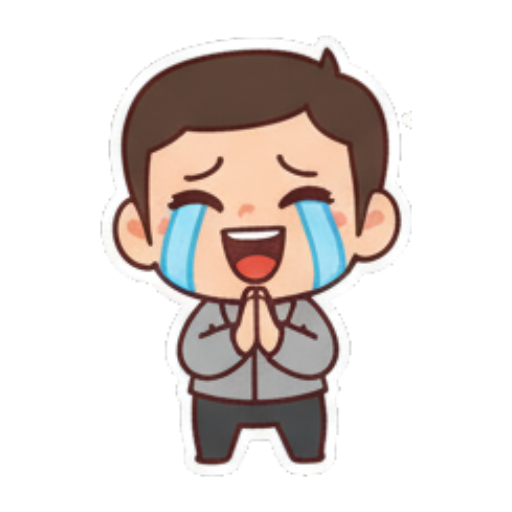 双手合十感动落泪 Chibi Guy Daily Expressions sticker for expressive chats and social replies.