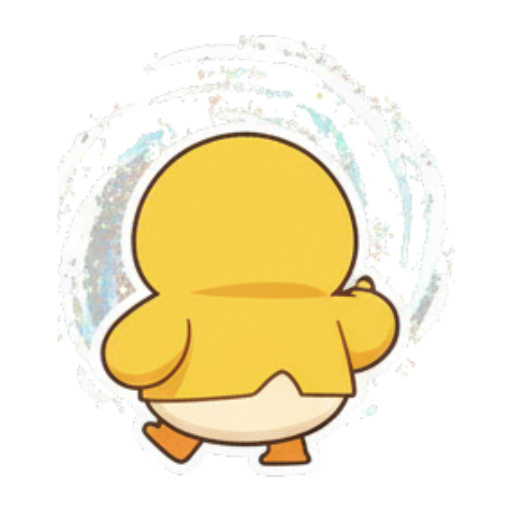 奔跑小黄鸭背影 Chibi Lucky Chick Stickers sticker for expressive chats and social replies.