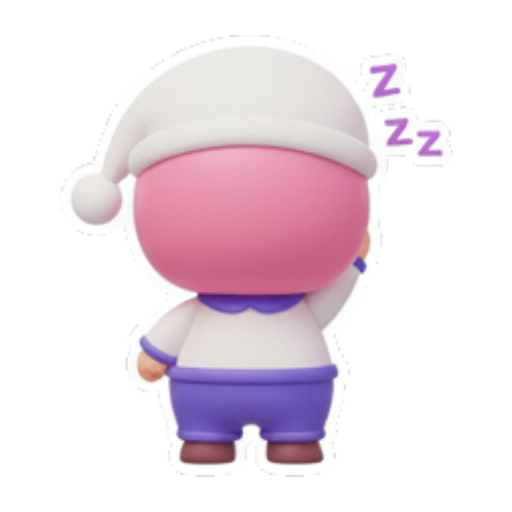 戴睡帽要睡觉. Cute Pink Mouse Daily sticker for expressive chats and social replies.
