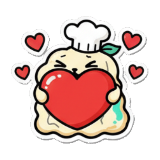 厨师团子抱爱心比心 Chef Blob's Daily Fun sticker for expressive chats and social replies.