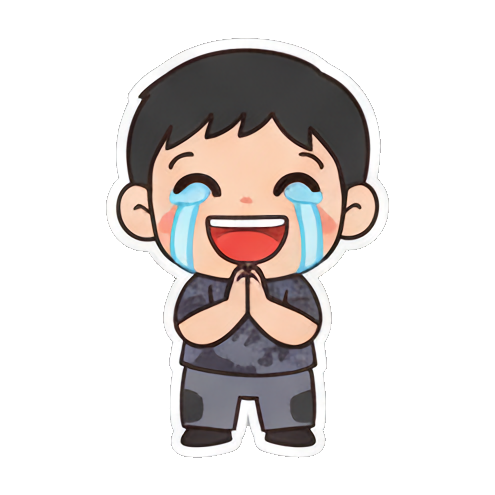 感动落泪喜极而泣 Chibi Boy Expressive Stickers sticker for expressive chats and social replies.