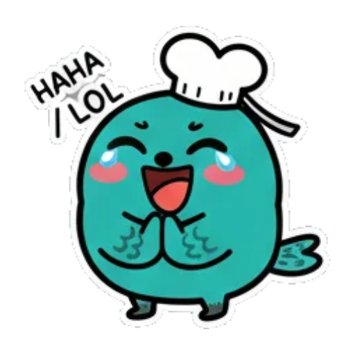 捂嘴大笑的萌物 Cute Chef Seal Stickers sticker for expressive chats and social replies.